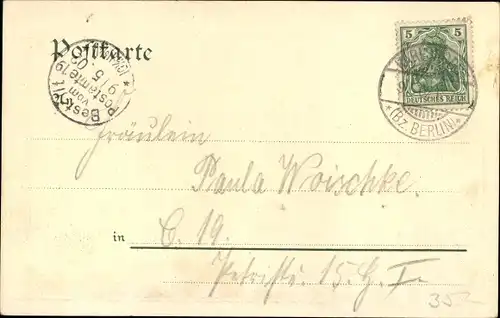 Litho Berlin Lichtenberg Karlshorst, Restaurant zum Heideschlösschen, Totalansicht