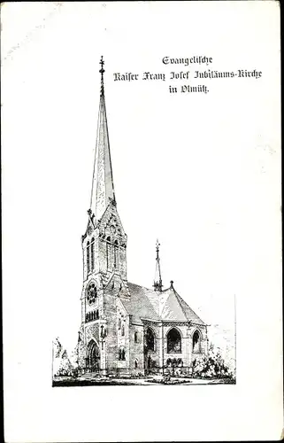 Litho Olomouc Olmütz Stadt, Kaiser Franz Josef Jubiläumskirche