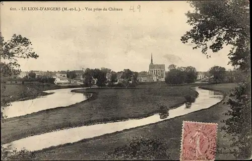 Ak Le Lion d'Angers Maine et Loire, Vue prise du Chateau