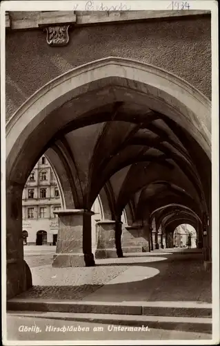 Ak Görlitz in der Lausitz, Hirschläuben am Untermarkt