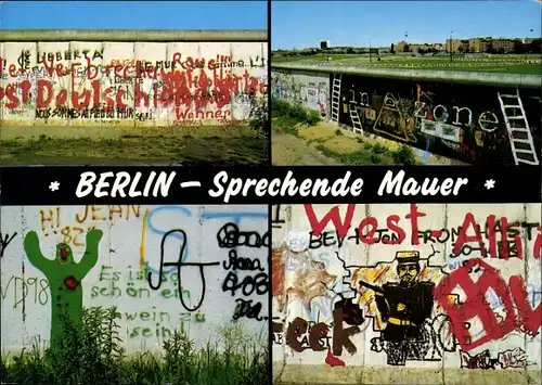 Ak Berlin, Sprechende Mauer, Graffiti