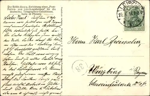 Künstler Ak Mann beim Telefonieren, Bierglas, Kellnerin