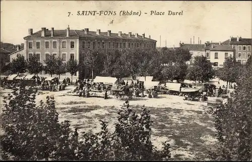 Ak Saint Fons Rhône, Place Durel