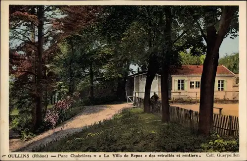 Ak Oullins Lyon Rhône, Parc Chabrieres, La Villa de Repos des retraites et rentiers