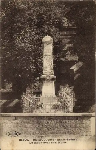 Ak Betaucourt Haute Saône, Le Monument aux Morts