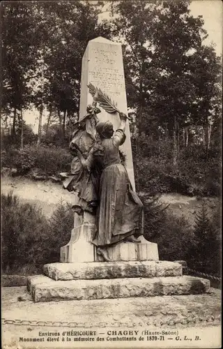 Ak Chagey Haute Saône, Monument eleve a la memoire des Combattants de 1870-1871