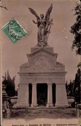 Ak Angoulême Charente, Cimetiere de Bardine, Concession militaire