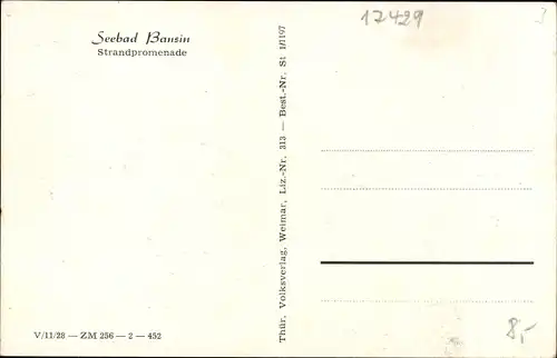 Ak Ostseebad Bansin Heringsdorf auf Usedom, Strandpromenade