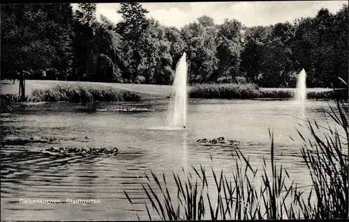 Ak Gelsenkirchen im Ruhrgebiet, Stadtgarten, Fontänen