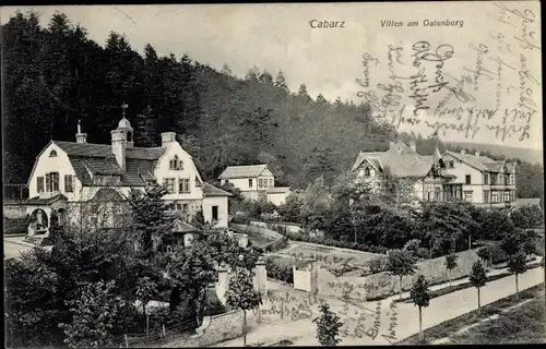 Ak Cabarz Tabarz im Thüringer Wald, Blick zu den Villen am Datenberg