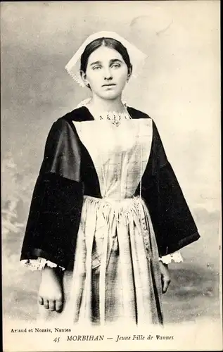 Ak Vannes Morbihan, Jeune Fille, Bretonische Tracht, Portrait