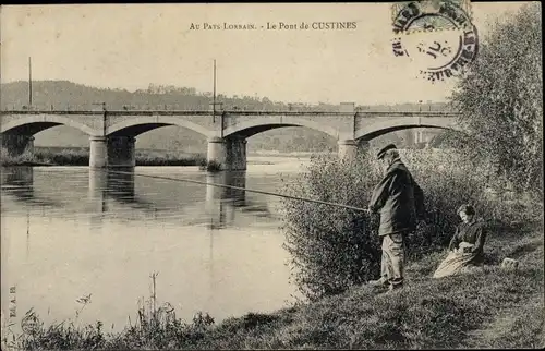 Ak Custines Meurthe et Moselle, Le Pont