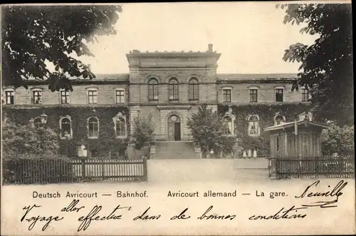 Ak Avricourt Allemand Meurthe et Moselle, La Gare