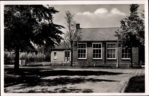 Ak Buitenpost Achtkarspelen Friesland Niederlande, Chr. Tuinbouwschool