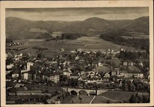 Ak Mürzzuschlag Steiermark, Panorama, Bahnviadukt