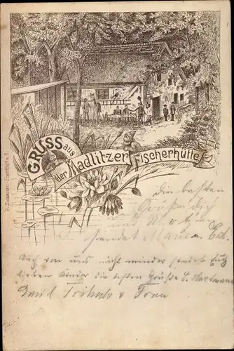 Litho Madlitz Wilmersdorf Briesen in der Mark, Madlitzer Fischerhütte