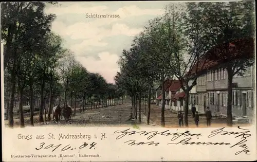 Ak Sankt Andreasberg Braunlage im Oberharz, Schützenstraße