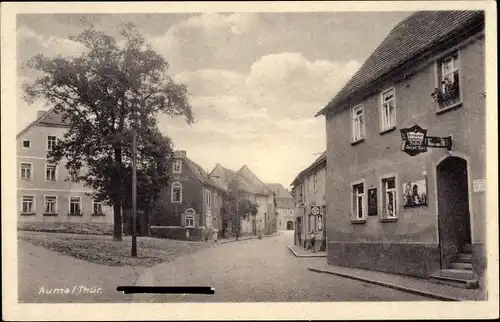 Ak Auma Weidatal in Thüringen, Gasthaus, Straßenpartie