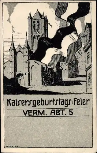 Künstler Ak Mügge, Kaisergeburtstags Feier, Vermessungs Abteilung 5