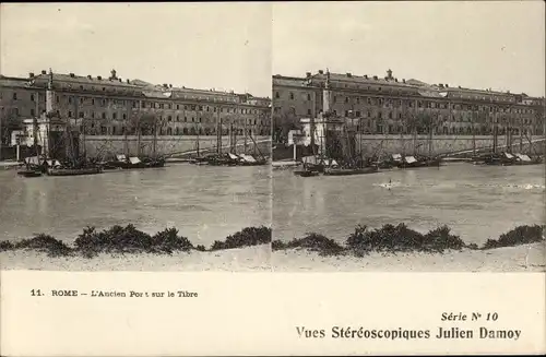 Stereo Ak Roma Rom Lazio, L'Ancien Port sur le Tibre
