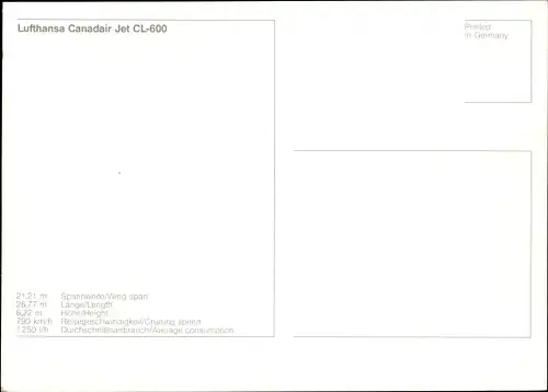 Ak Deutsches Passagierflugzeug, Lufthansa, Canadair Jet CL 600, D ACL