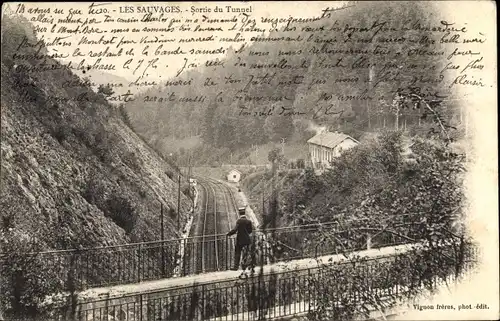 Ak Les Sauvages Rhône, Sortie du Tunnel