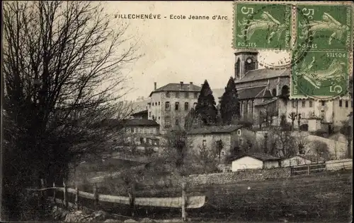 Ak Villechenève Rhône, Ecole Jeanne d'Arc