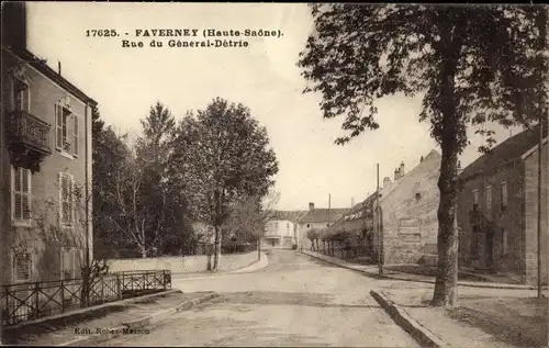 Ak Faverney Haute Saône, Rue du General Detrie