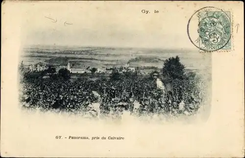 Ak Gy Haute Saône, Panorama, pris du Calvaire