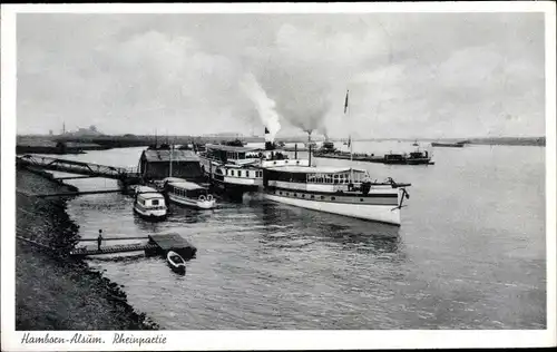 Ak Alsum Hamborn Duisburg im Ruhrgebiet, Rheinpartie, Salondampfer