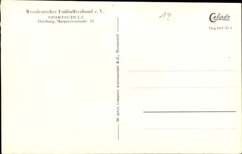 Ak Duisburg, Fußballschule Westdeutscher Fußballverband, Margaretenstraße 15