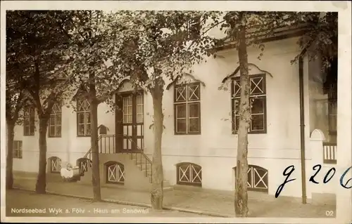 Ak Wyk auf Föhr Nordfriesland, Haus am Sandwall