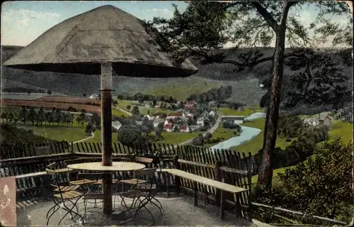 Ak Hennersdorf Augustusburg im Erzgebirge, Blick vom Bergrestaurant Kunnerstein