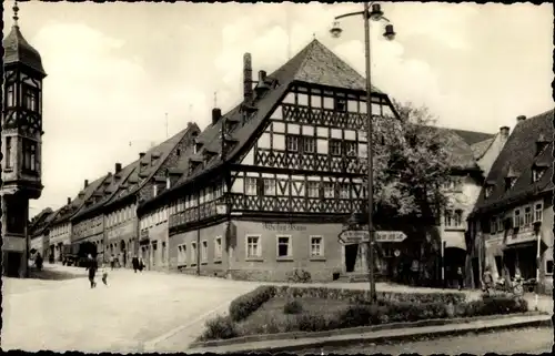 Ak Hartenstein im Erzgebirge Sachsen, HO Gaststätte Weißes Ross, Fachwerkbau