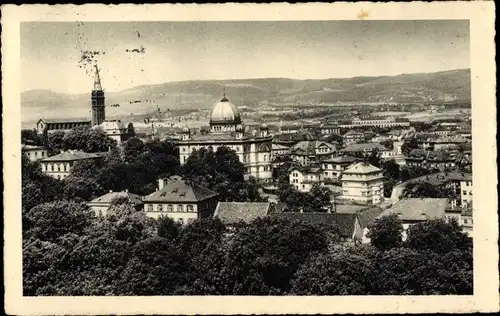 Ak Teplice Šanov Teplitz Schönau Region Aussig, Blick vom Gymnasium über die Stadt