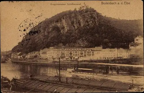 Ak Podmokly Bodenbach Děčín Tetschen an der Elbe Region Aussig, Bergrestaurant Schäferwand