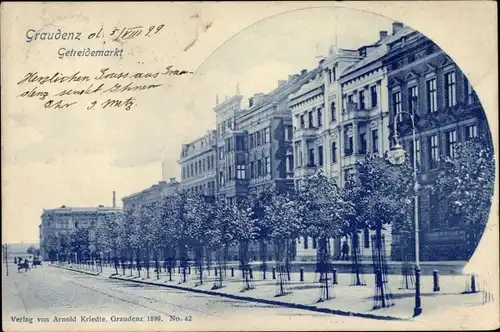 Ak Grudziądz Graudenz Westpreußen, Getreidemarkt