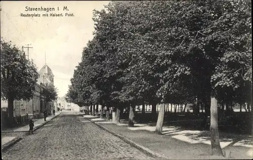 Ak Reuterstadt Stavenhagen, Reuterplatz mit Kaiserlicher Post