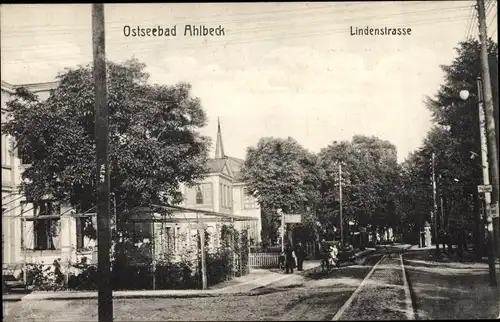 Ak Ostseebad Ahlbeck Heringsdorf auf Usedom, Lindenstraße