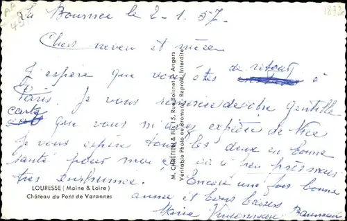 Ak Louresse Maine et Loire, Chateau du Pont de Varannes