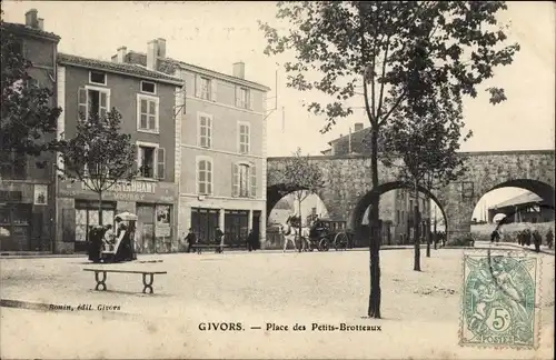 Ak Givors Rhône, Place des Petits Brotteaux