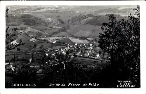 Ak Brullioles Rhône, Vu de la Pierre de Potju