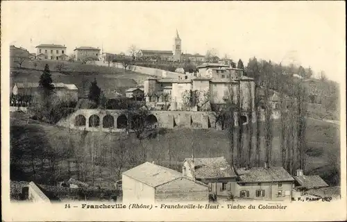 Ak Francheville le Haut Rhône, Viaduc du Colombier