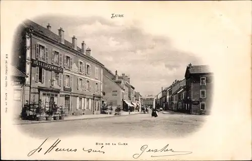Ak Lure Haute Saône, Rue de la Gare