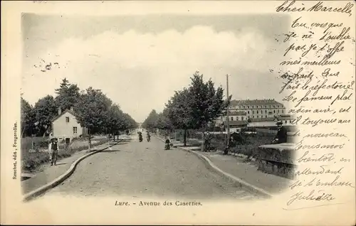 Ak Lure Haute Saône, Avenue des Casernes