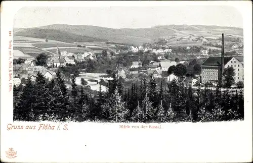 Ak Flöha Sachsen, Blick von der Bastei auf die Ortschaft