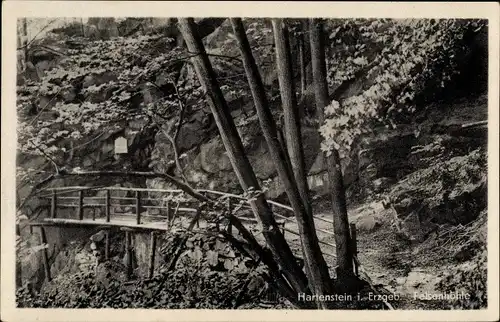 Ak Hartenstein im Erzgebirge, Gaststätte Forsthaus Prinzenhöhle, Felsenhöhle