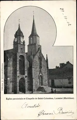 Ak Locminé Morbihan, Eglise paroissiale et Chapelle de Saint Colomban
