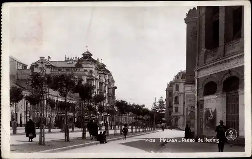 Ak Málaga Andalusien Spanien, Paseo de Reding