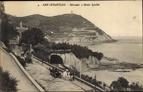 Ak San Sebastian Baskenland, Miramar y Monte Igueldo